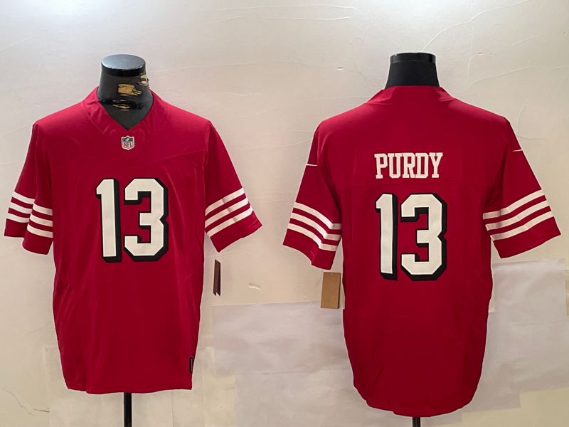 Men San Francisco 49ers #13 Purdy Red Three generations 2024 Nike Vapor Limited NFL Jersey style 5->san francisco 49ers->NFL Jersey
